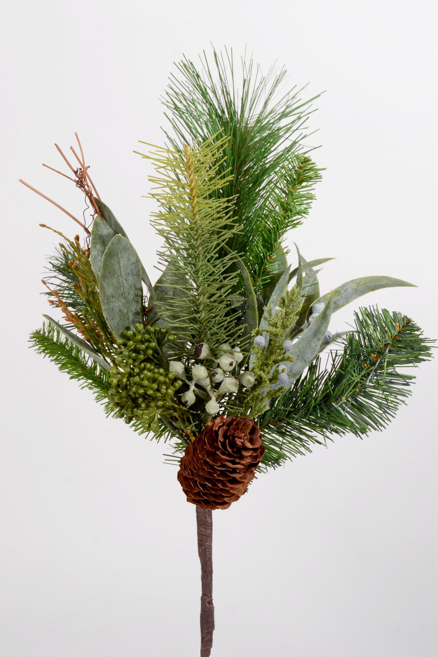 15" Mix Pine Spray Bay Leaf Green