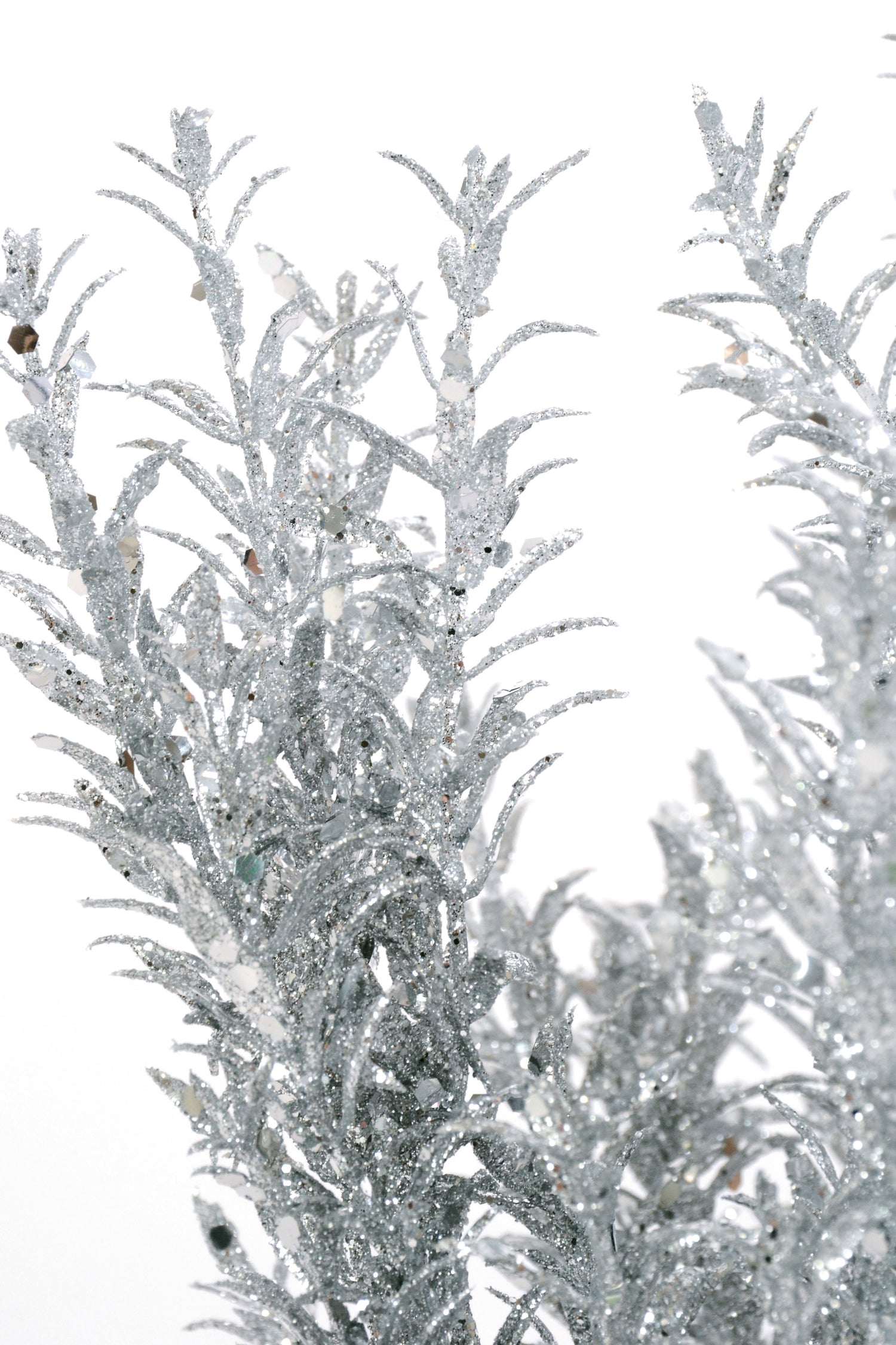 13" Glitter Rosemary Bush Silver