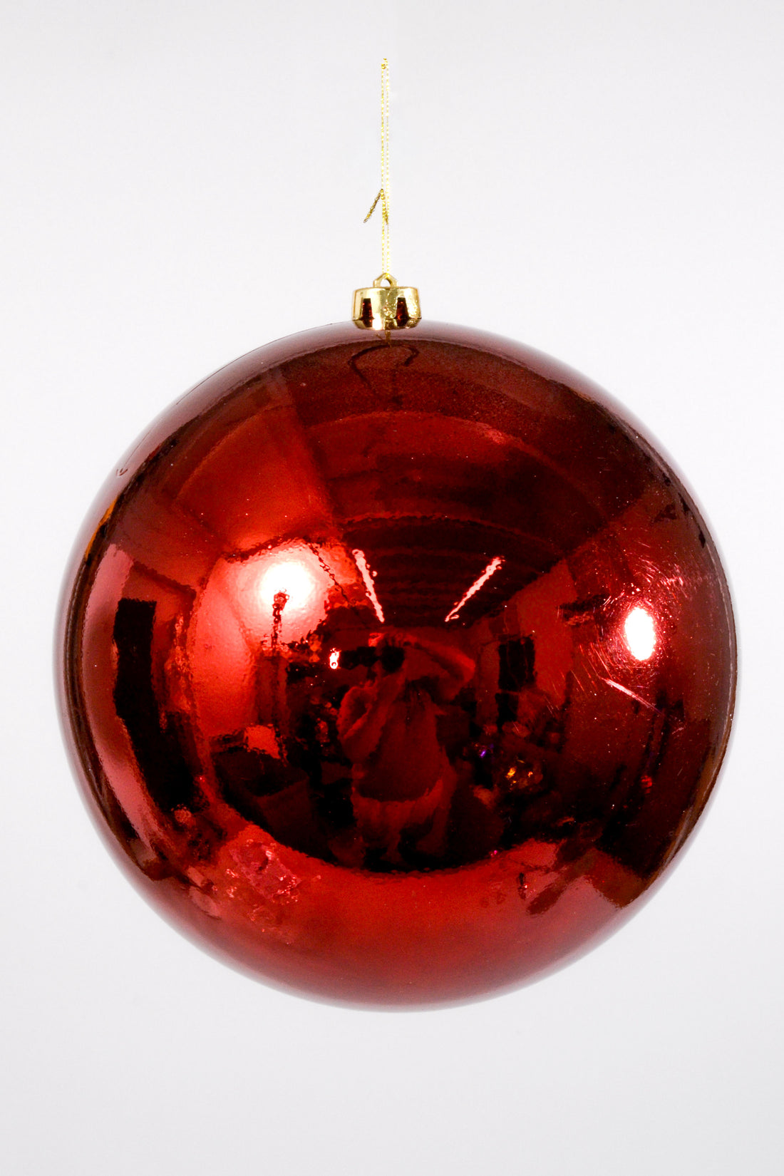 250MM Shiny Plastic Ornament Ball Burgundy