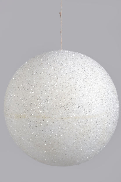 400MM Ball Ornament With Sequin White
