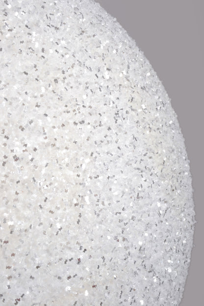 400MM Ball Ornament With Sequin White