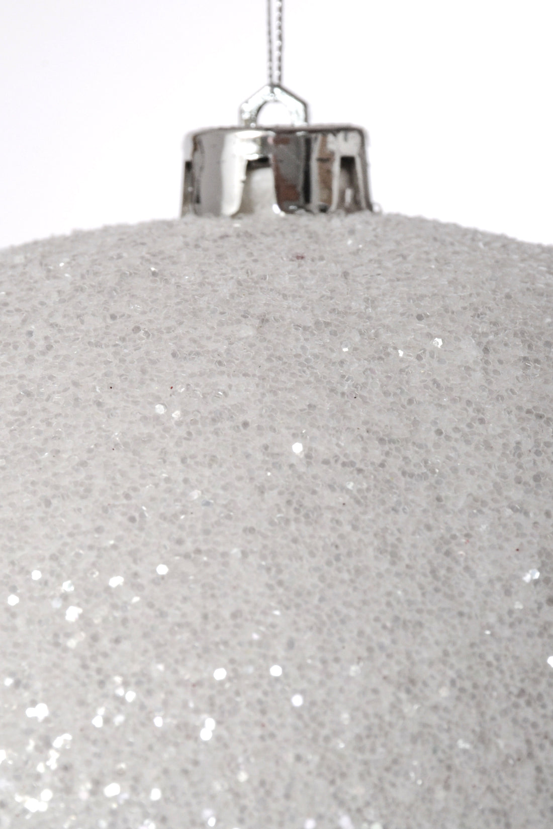 250MM Glitter Ball Ornament White