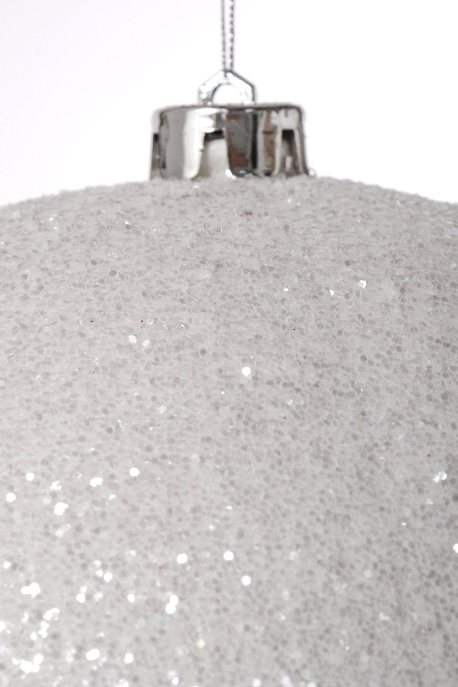 250MM Glitter Ball Ornament White
