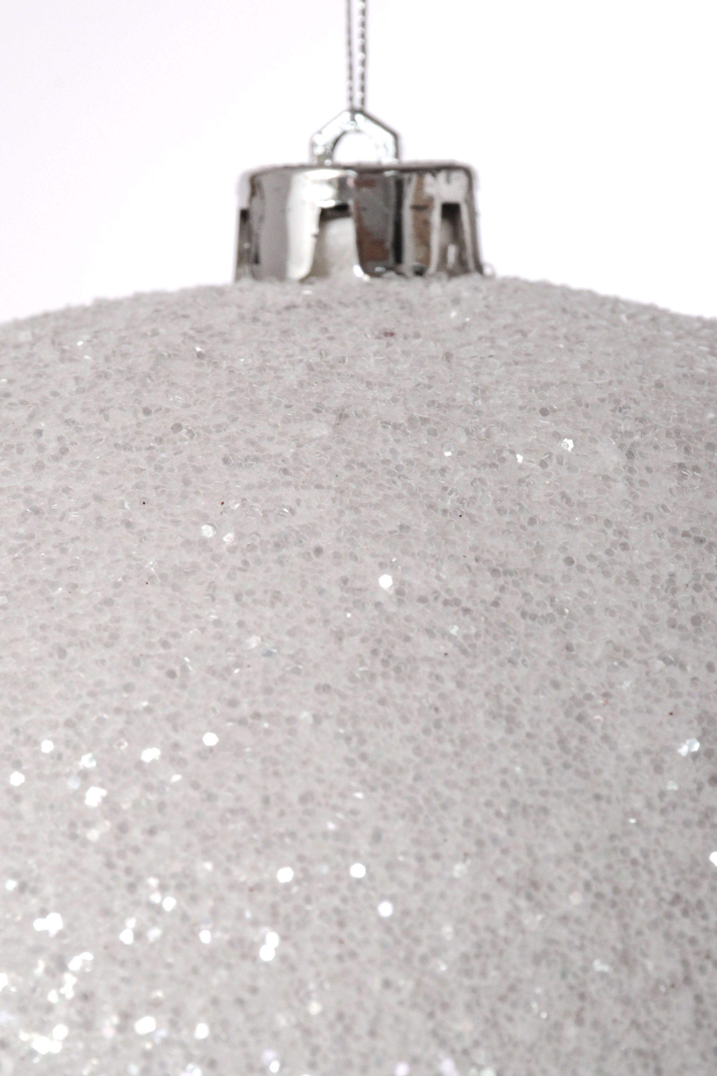 250MM Glitter Ball Ornament White