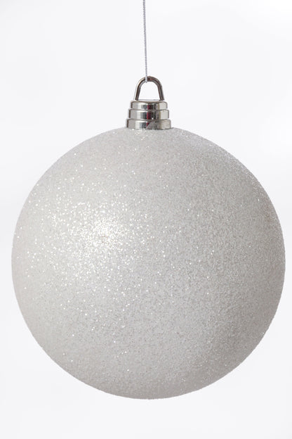 300MM Glitter Ball Ornament White