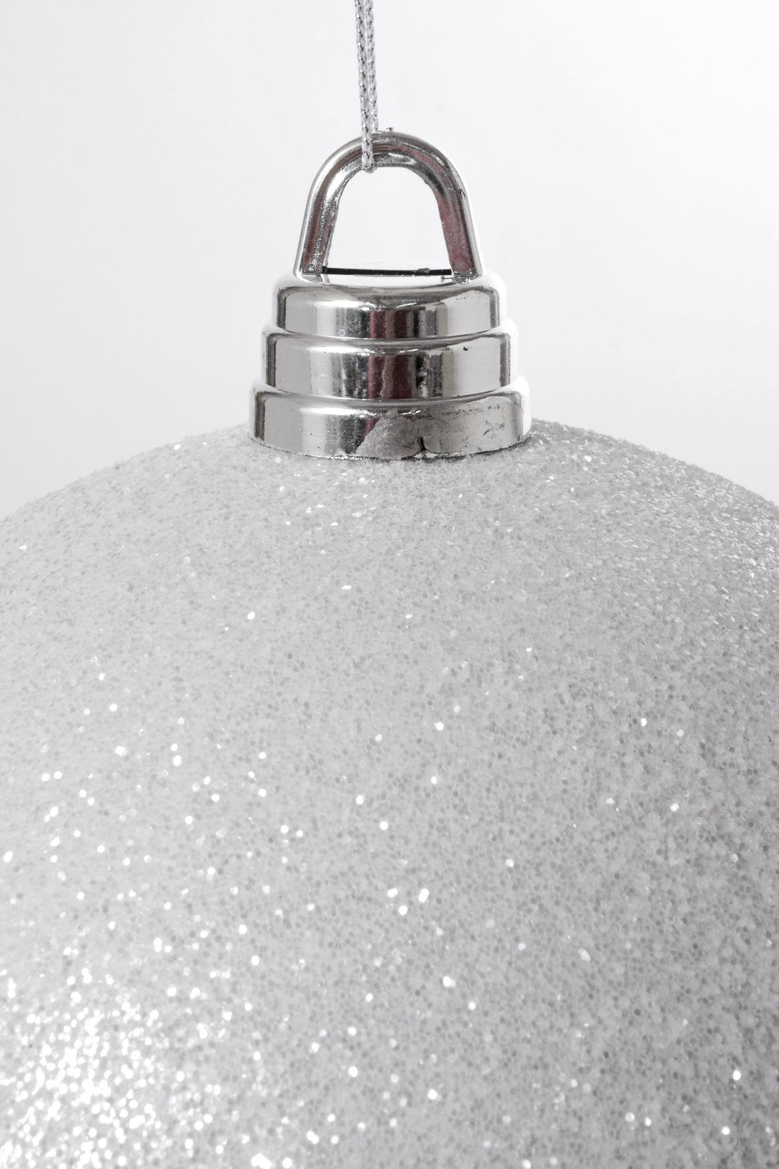 300MM Glitter Ball Ornament White