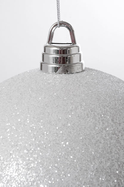 300MM Glitter Ball Ornament White