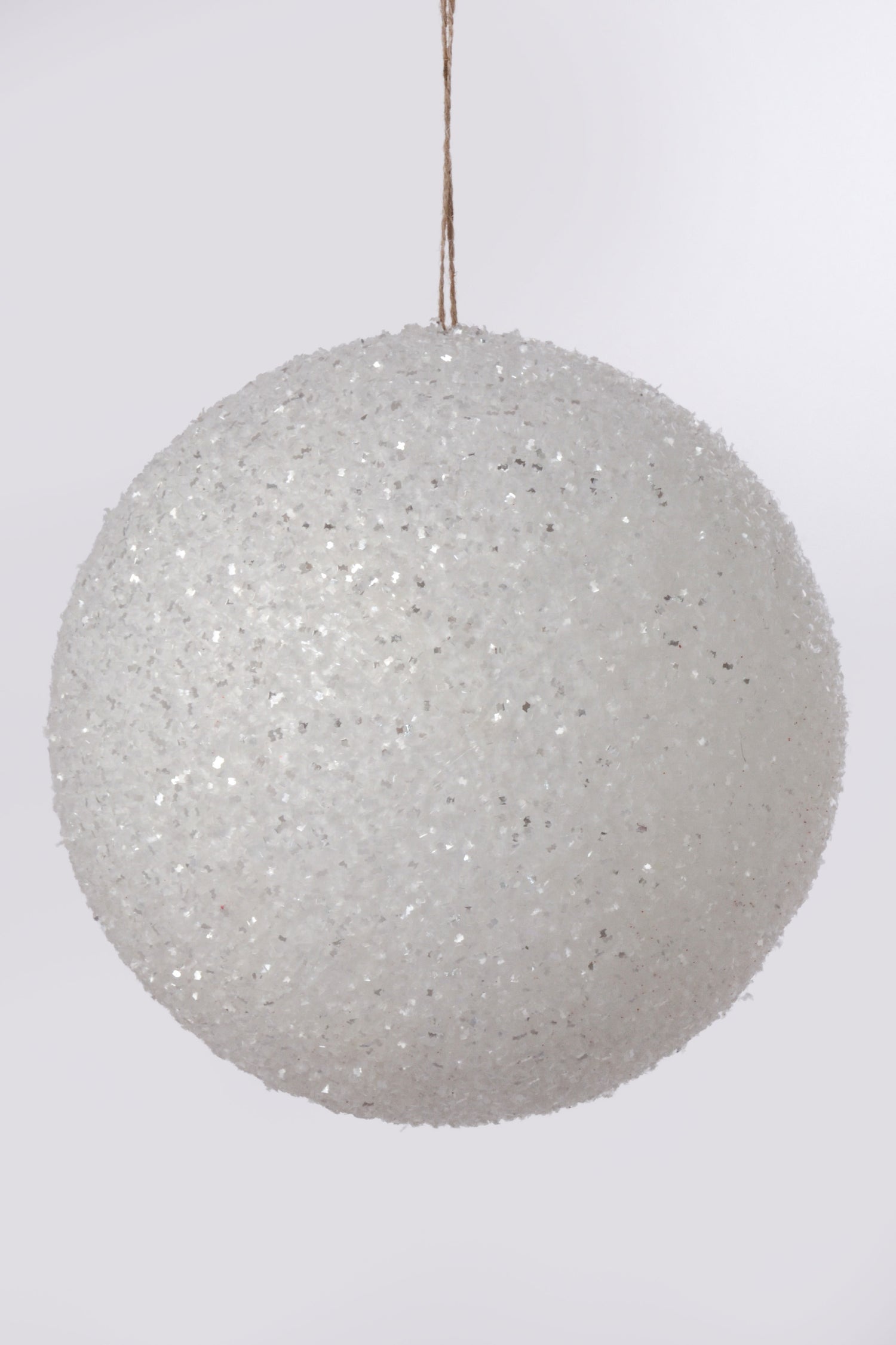 200MM  Ball Ornament With Sequin White