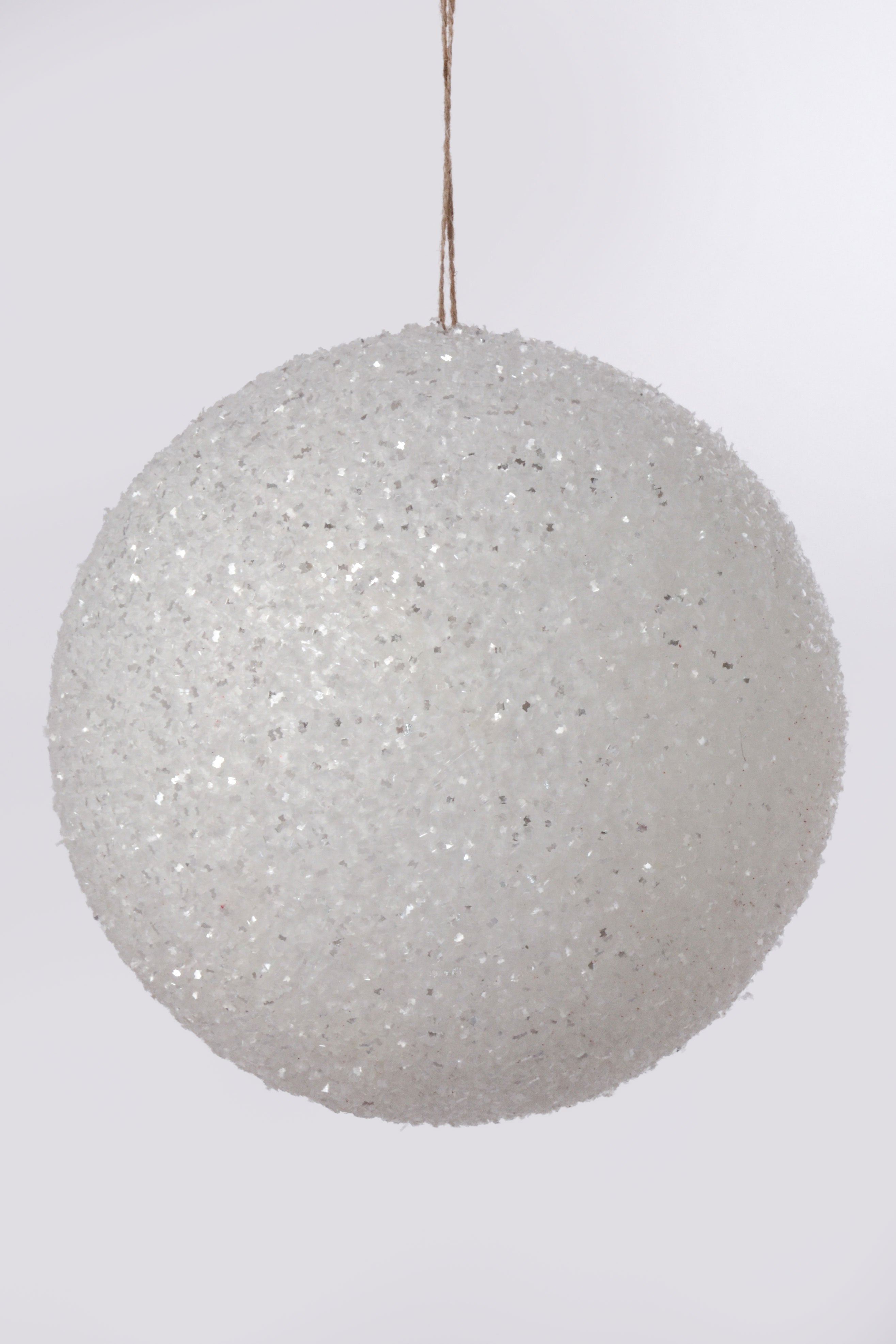 200MM  Ball Ornament With Sequin White