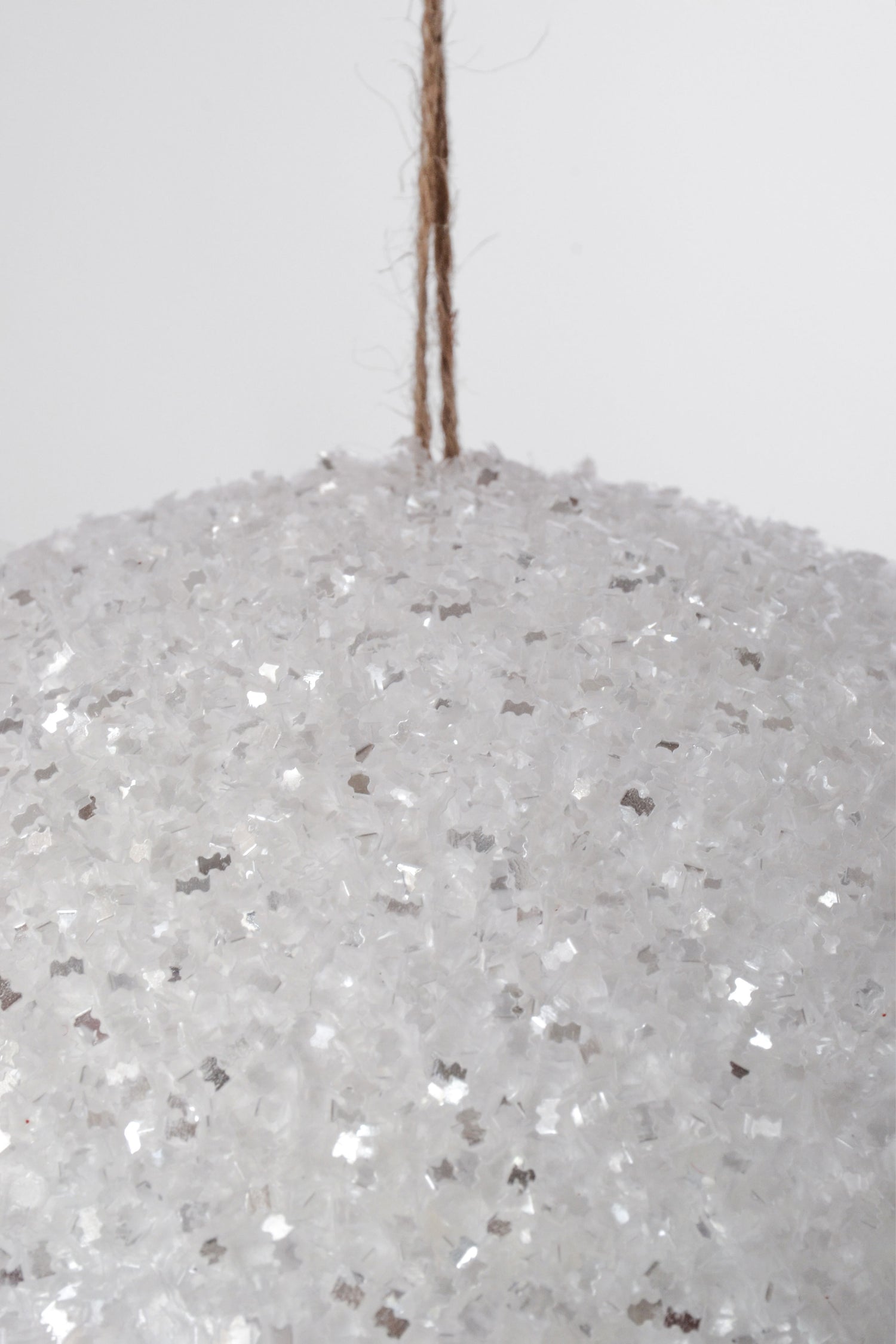 200MM  Ball Ornament With Sequin White