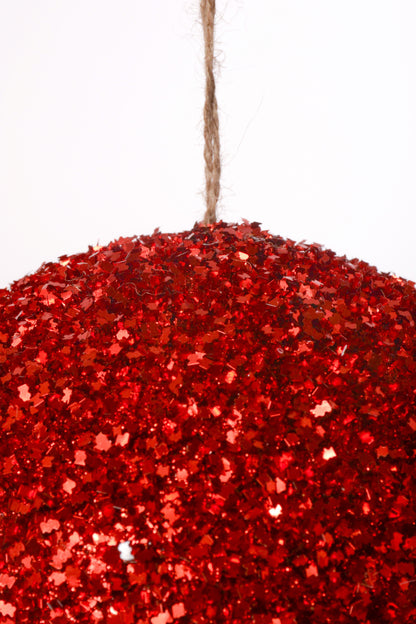 150MM Ball Ornament With Sequin Red