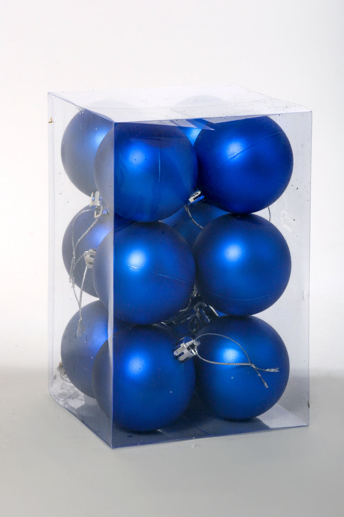 60MM Matte Plastic Ornament Ball Bx/12 Royal Blue