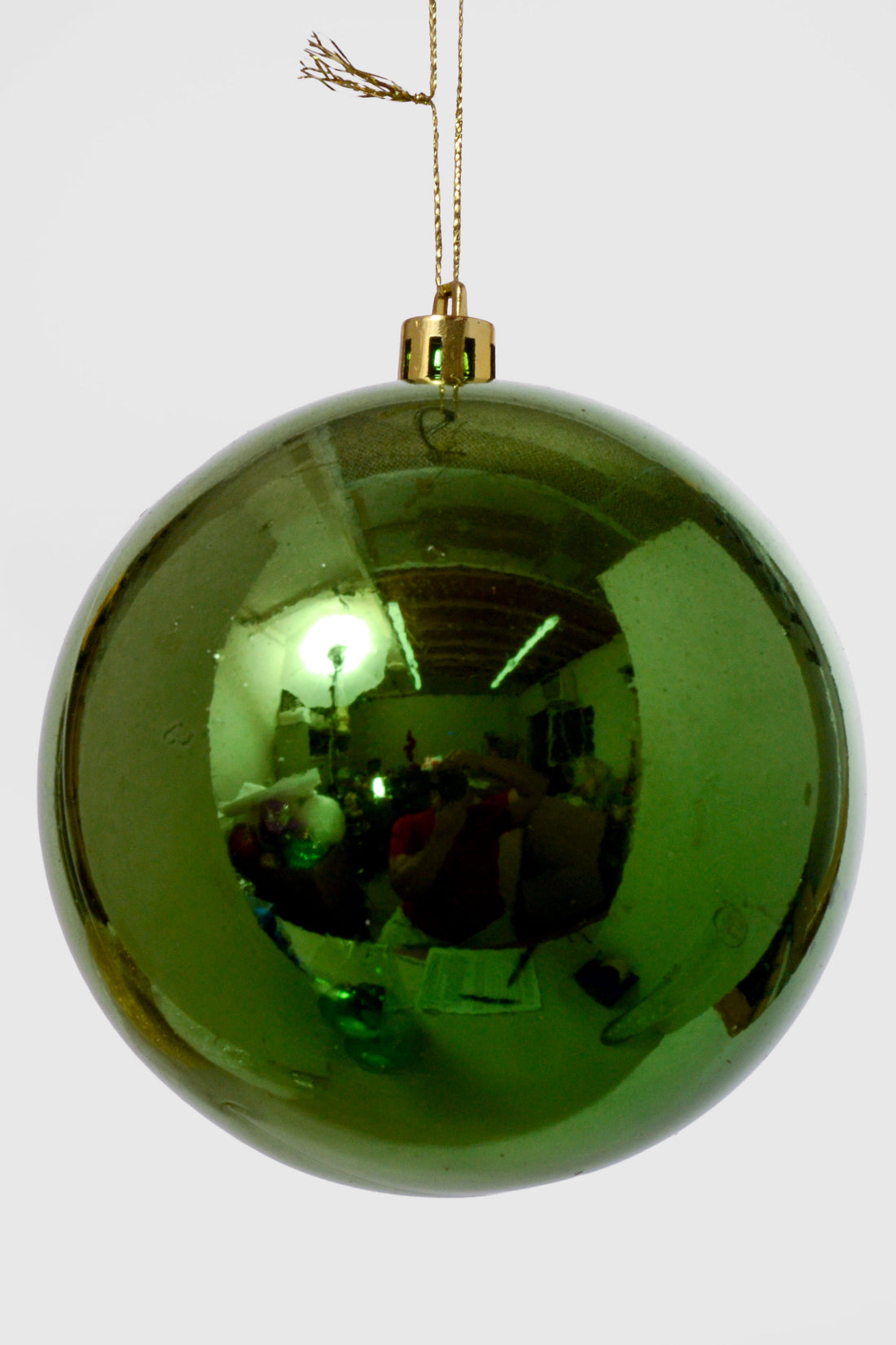 100MM Shiny Plastic Ornament Ball Bx/6 Sage