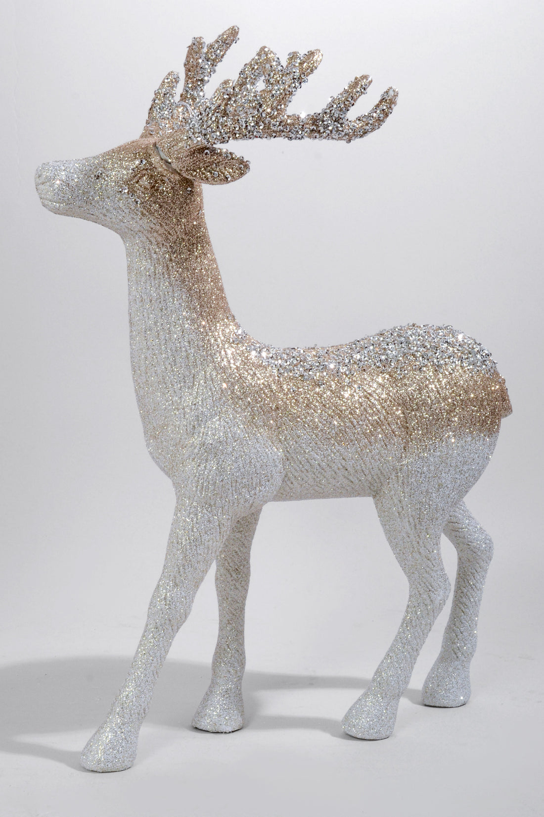 12" x 18" H Standing Deer With Jewels Champagne