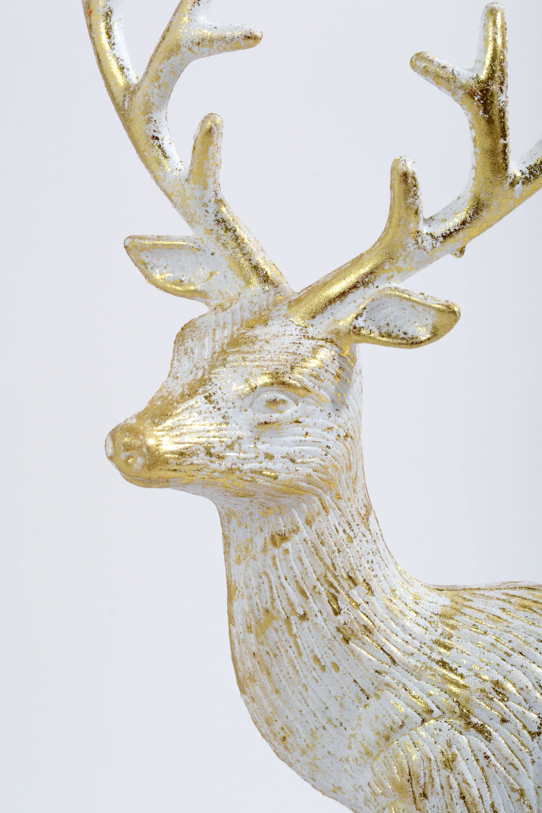 10" x 13" H Standing Deer Gold/White