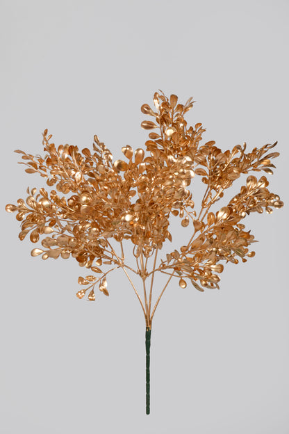 14" Metallic Boxwood Bush Gold