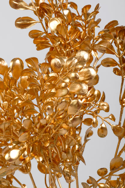 14" Metallic Boxwood Bush Gold