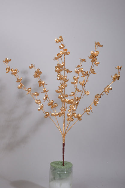 22" Metallic Eucalyptus Bush Gold