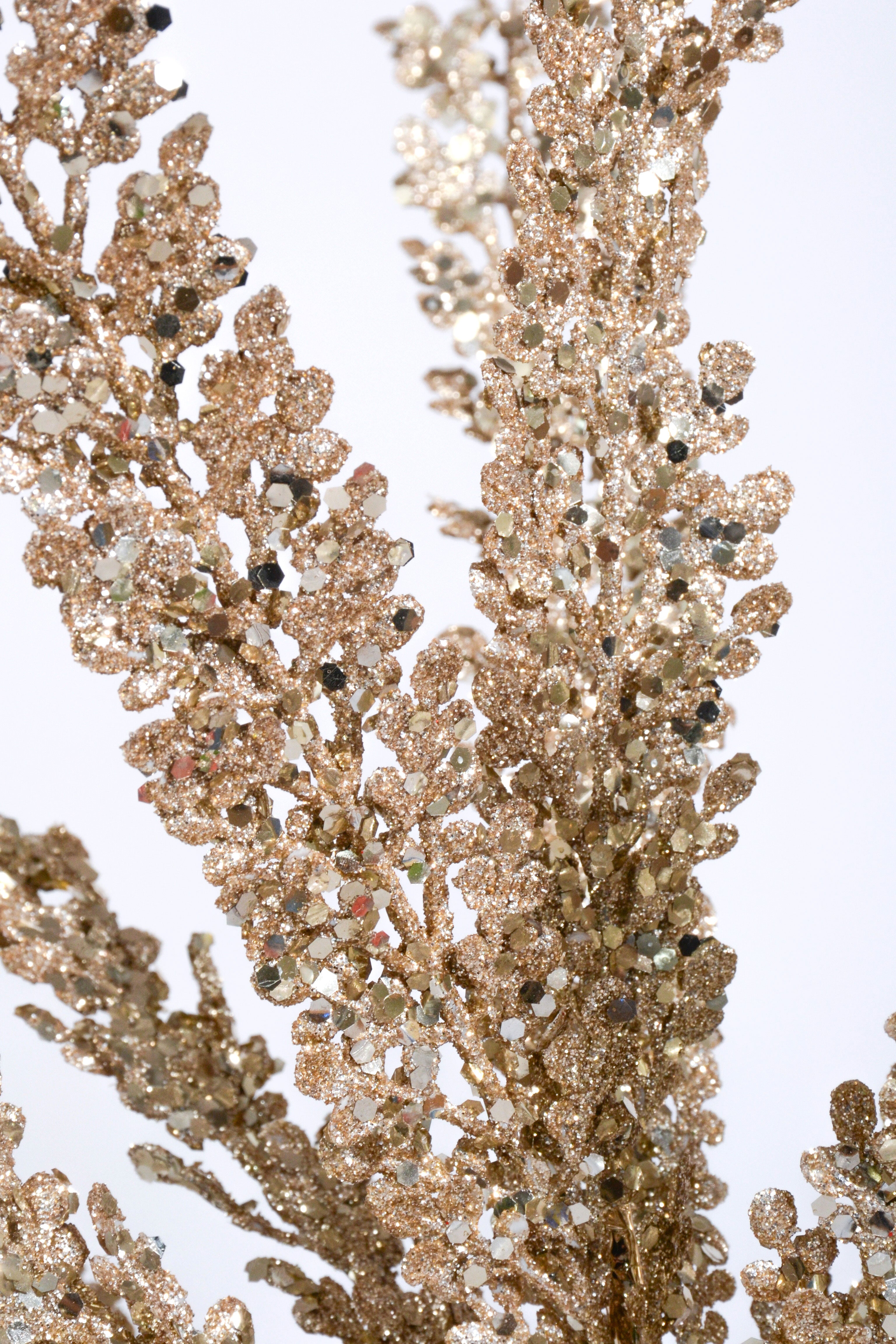 29" Glitter Fern Bush Champagne