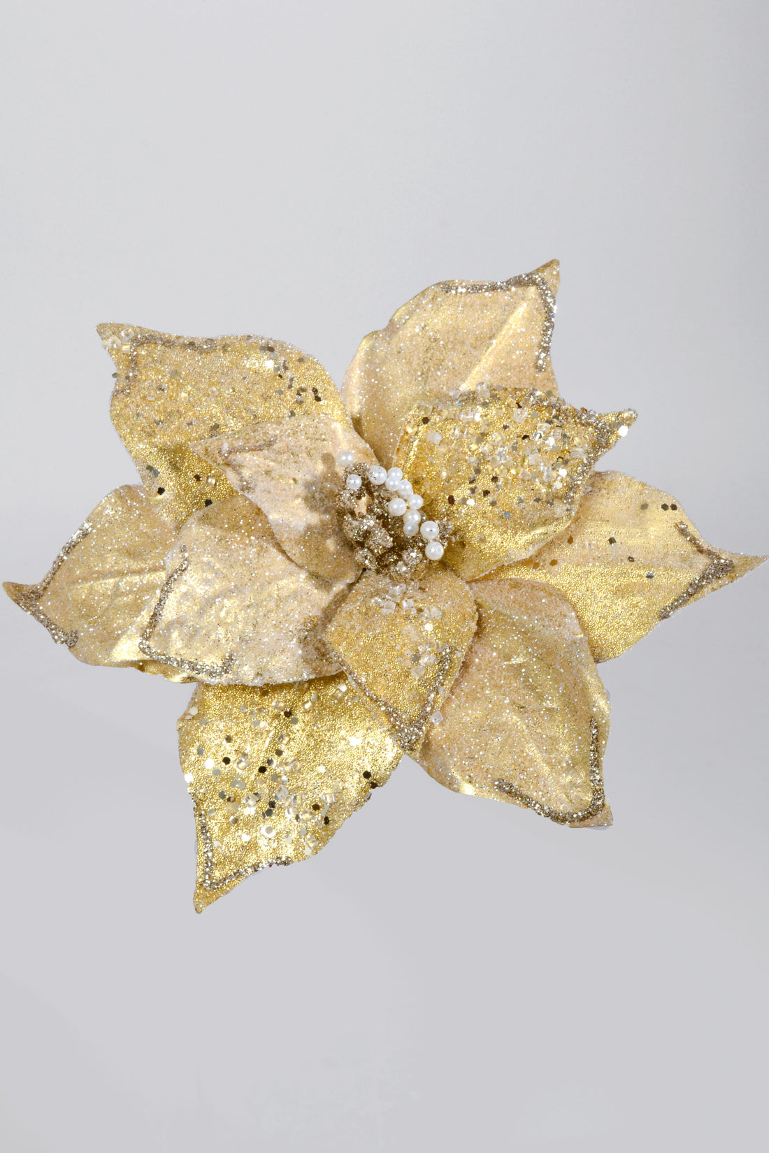 9&quot; Poinsettia Pick Gold