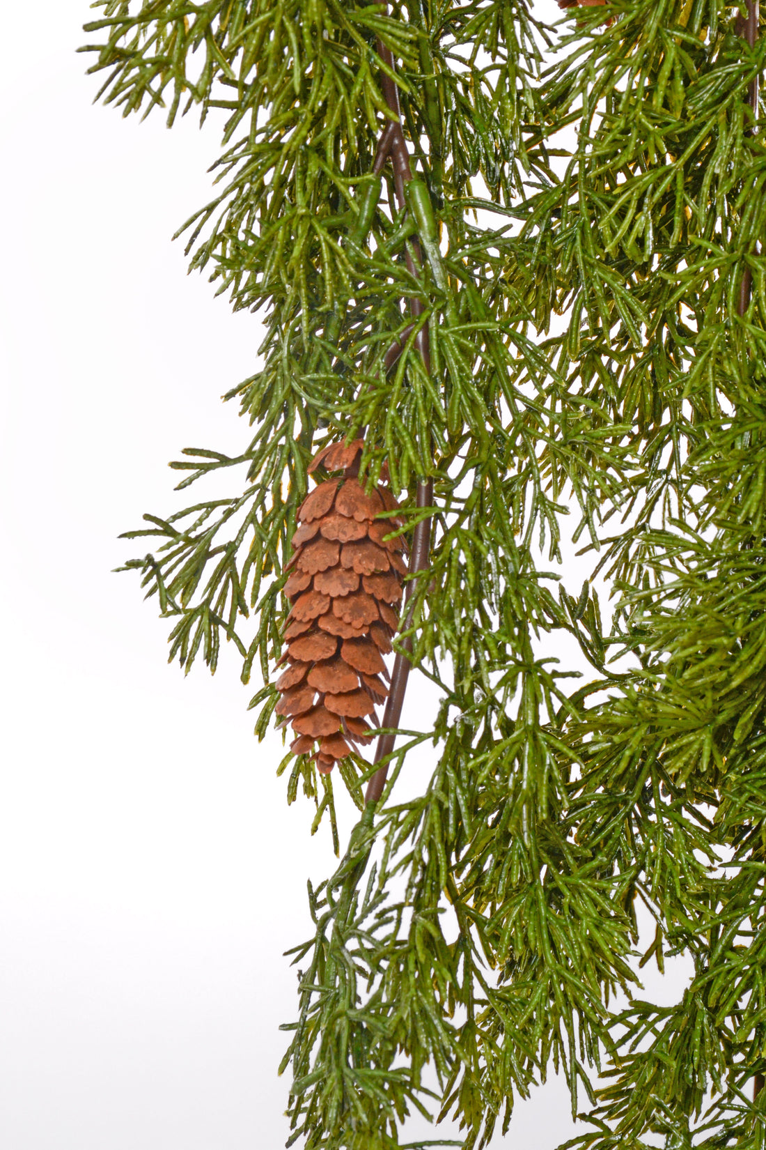 41" Hanging Cedar Spray With Pinecone Green
