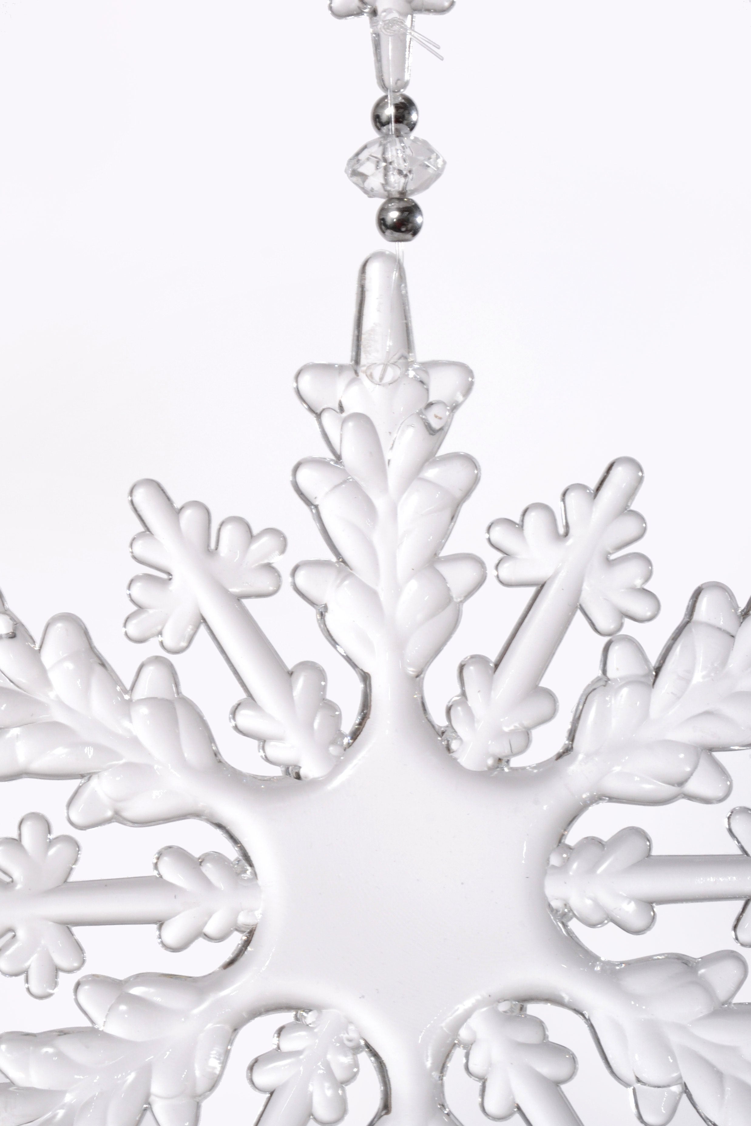 12" Hanging Snowflake Clear