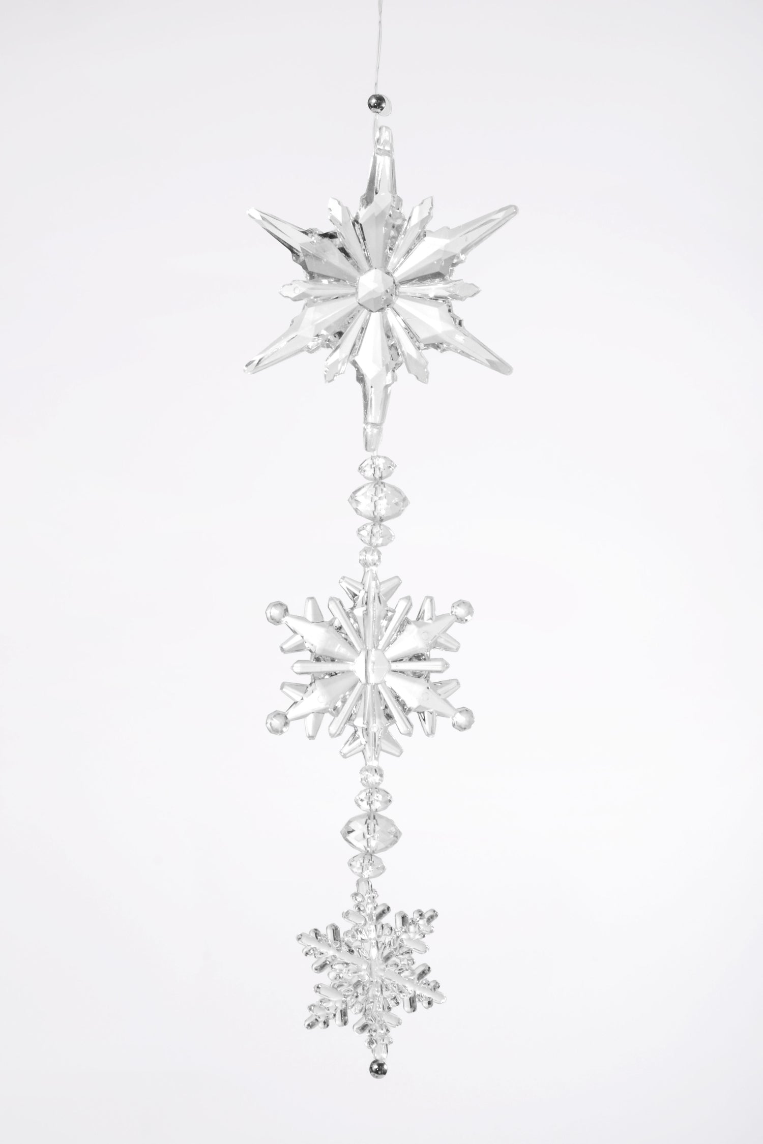 12" Hanging Snowflake Clear