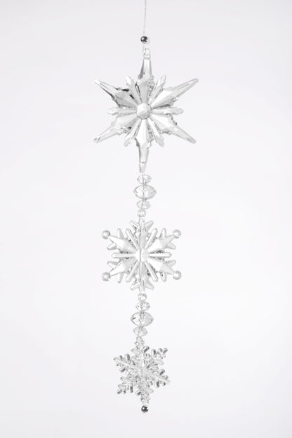 12" Hanging Snowflake Clear