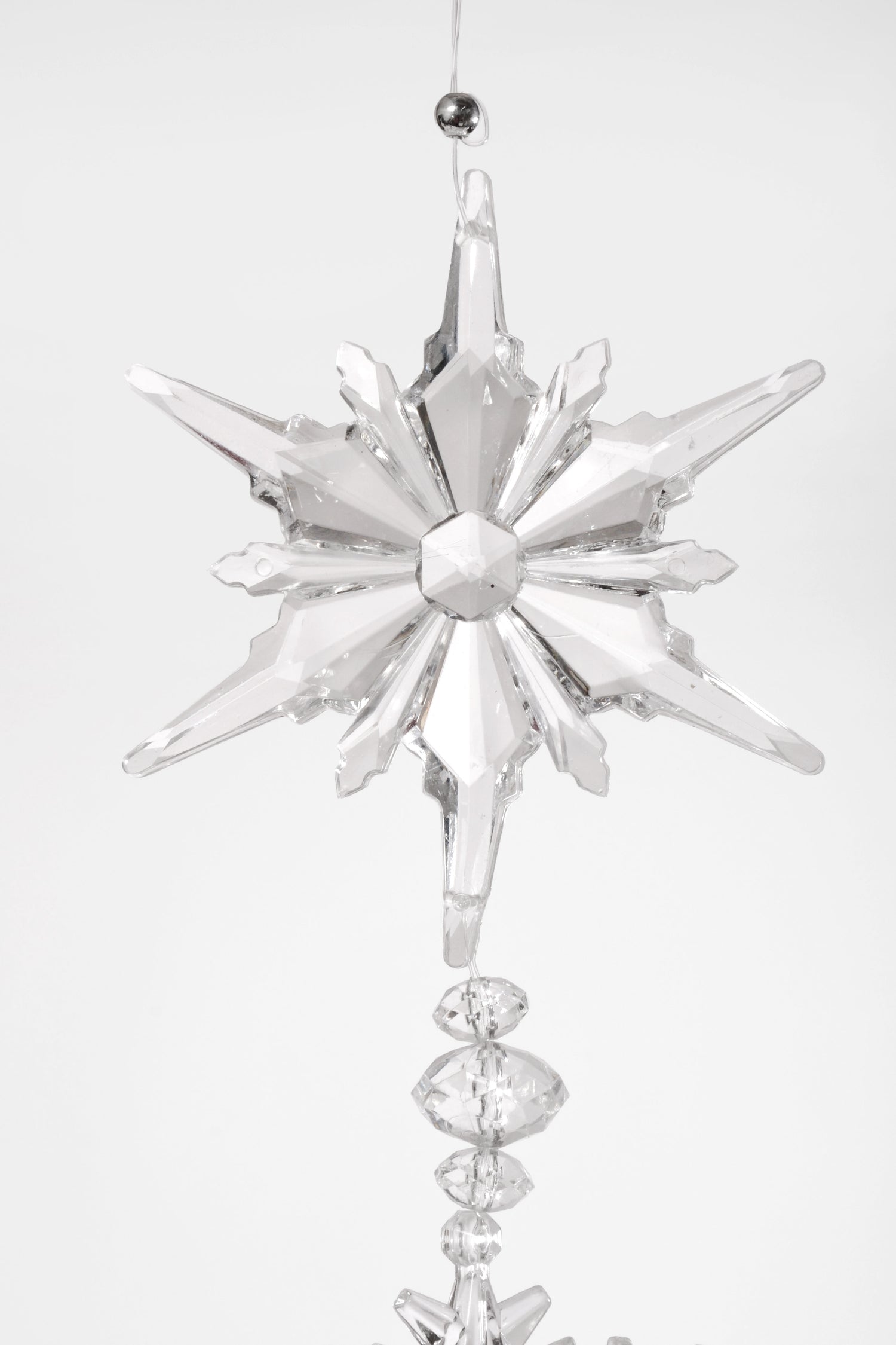 12" Hanging Snowflake Clear
