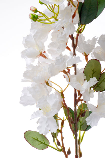 35.5" Silk Cherry Blossom Spray White