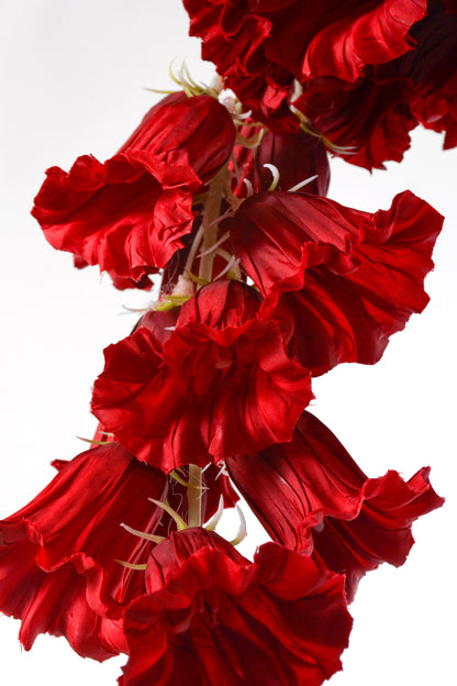 47" Artificial Hanging Bell Flower Spray Red