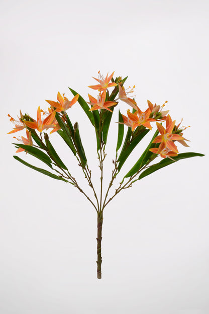 18" Artificial Cymbidium Orchid Bush Orange