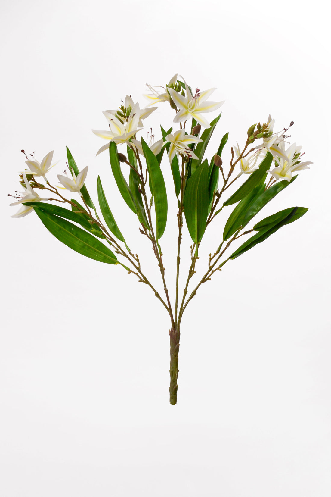 18" Artificial Cymbidium Orchid Bush White