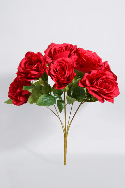 17.5" Silk Rose Bush Red