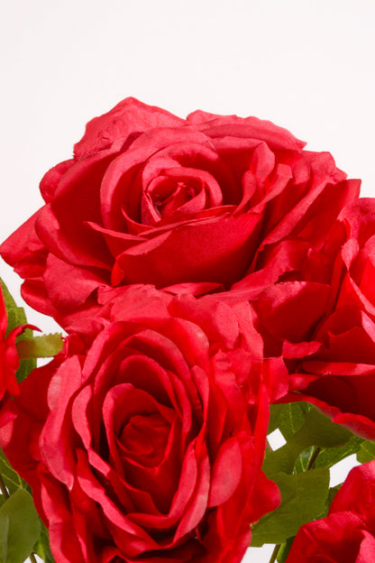 17.5" Silk Rose Bush Red