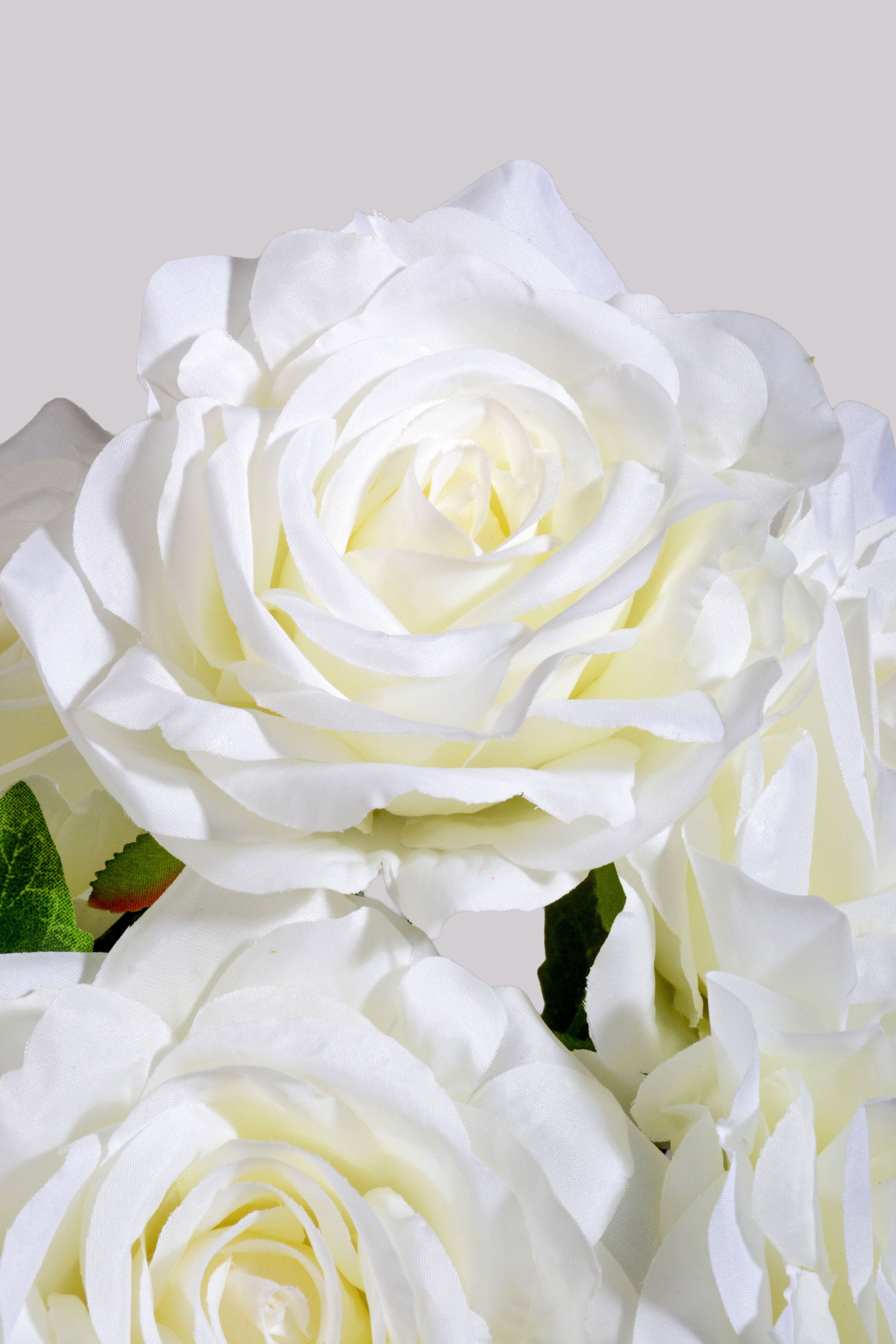 17.5" Silk Rose Bush White