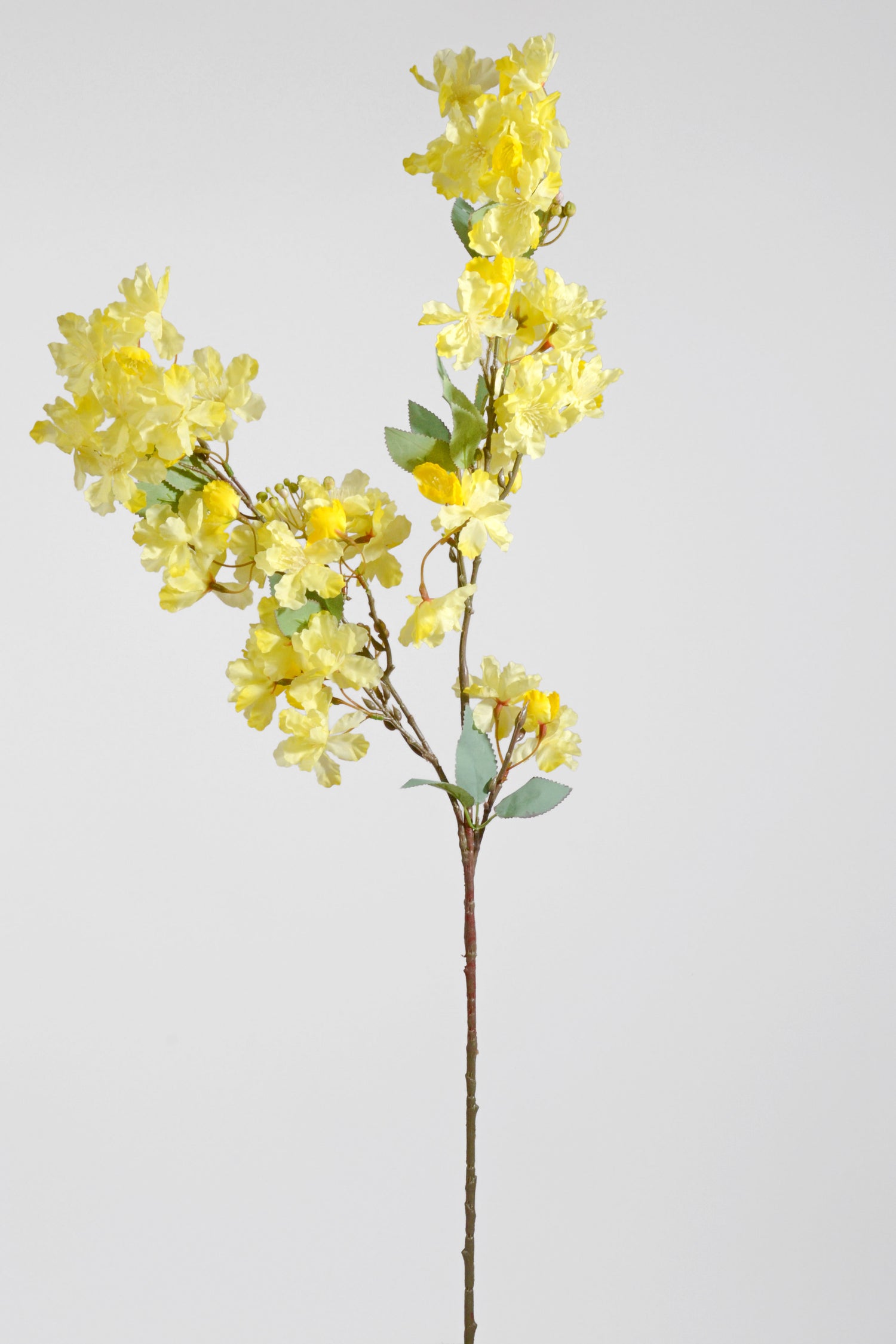 35" Silk Cherry Blossom Spray Yellow