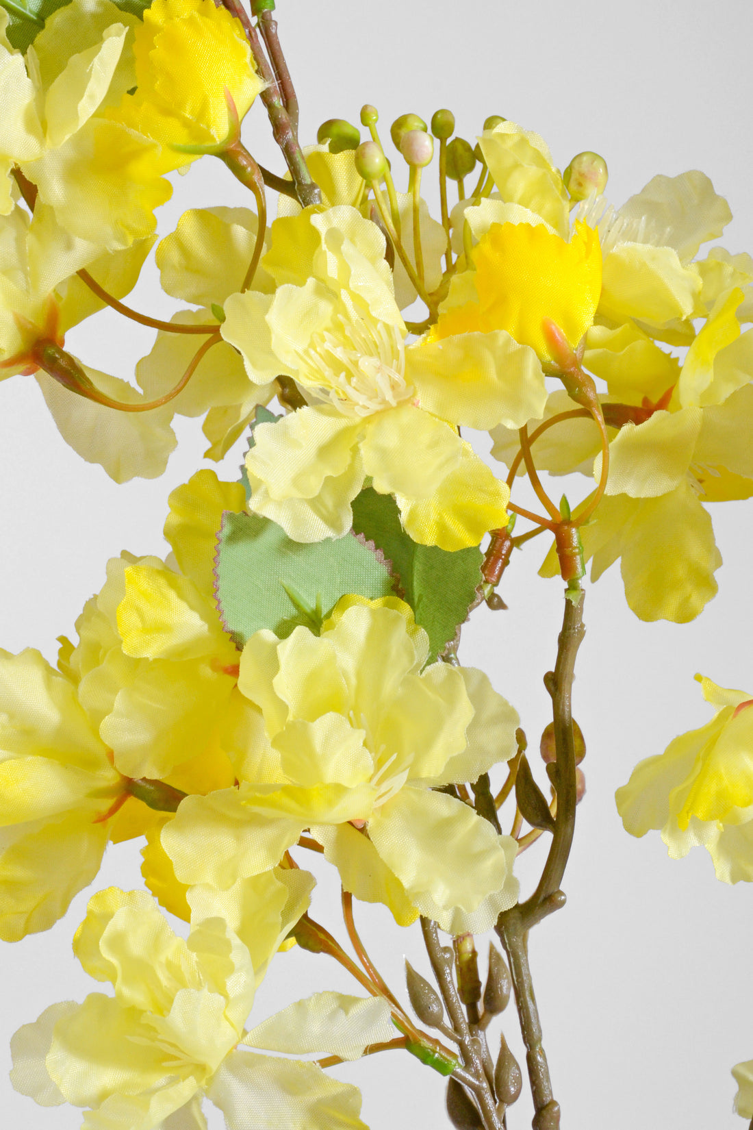 35" Silk Cherry Blossom Spray Yellow