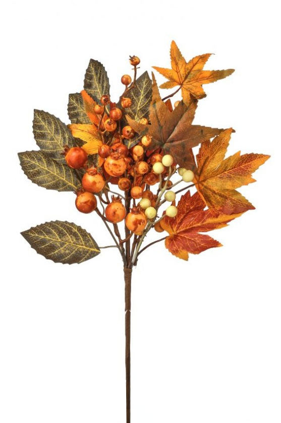 15" Fall Berry Leaf Pick Autumn