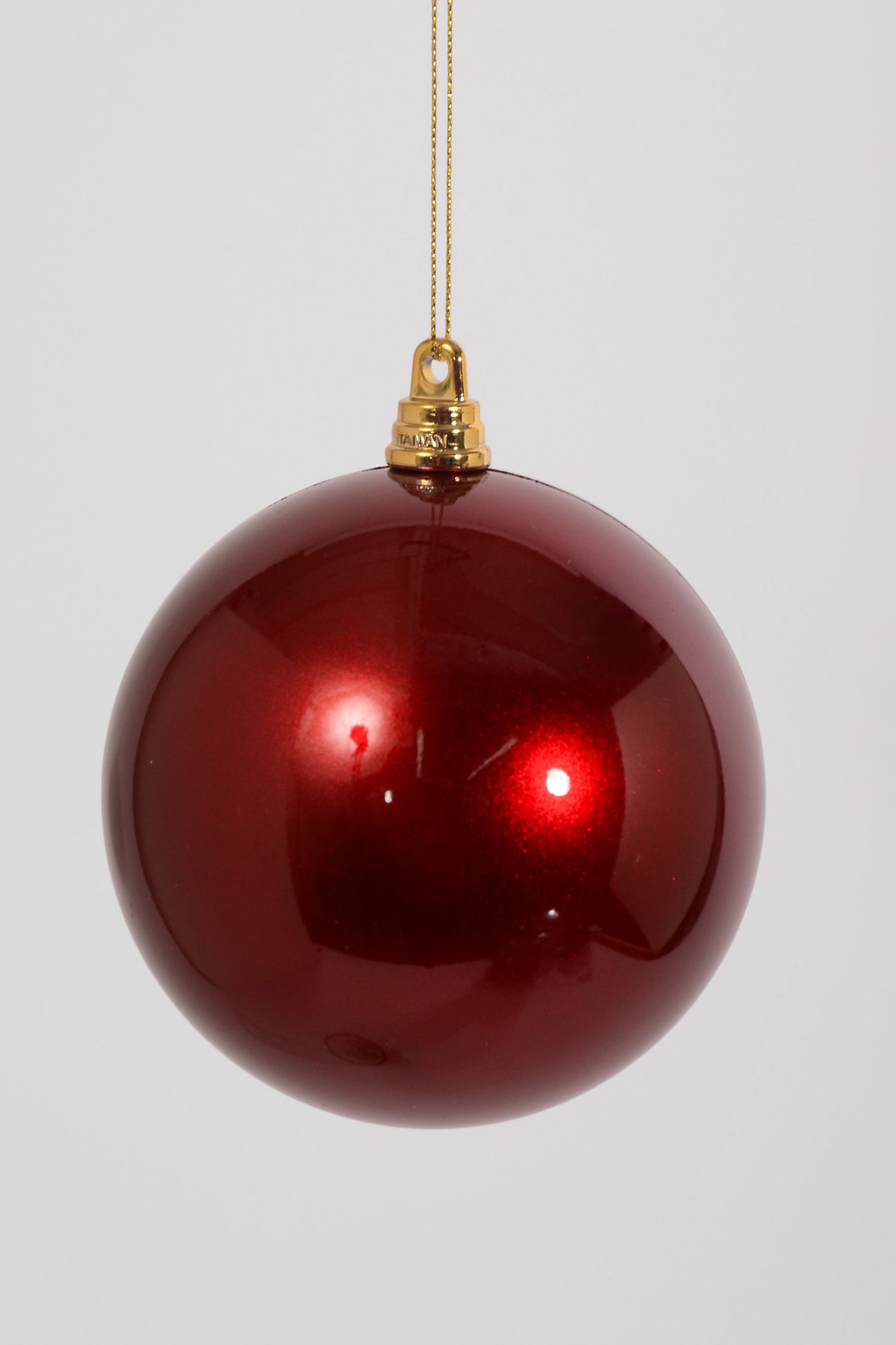 100MM Ornament Ball Bx/6 Burgundy