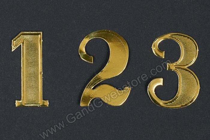 1.5" Large Paper Number Gold Pkg/25
