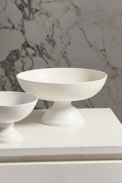 11.5" X 6" Metal Oscar Bowl White
