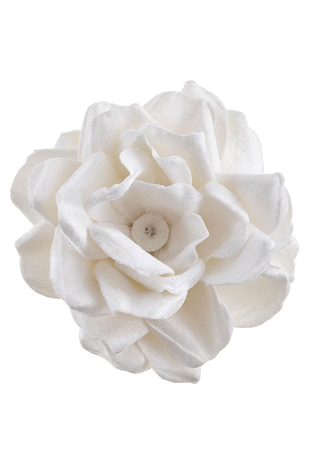 7" Fiber Optical Velvet Rose Clip With Light White