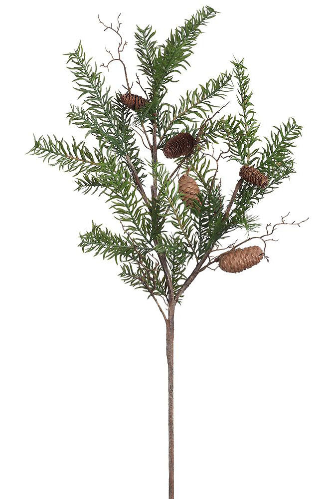 41" Pine Spray With Pinecone Green/Brown