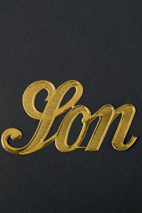 1.5" Large Paper "son" Gold Pkg/10