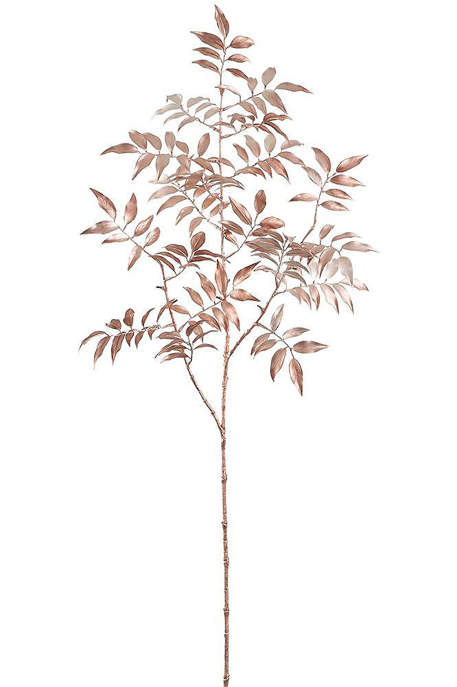 41" Metallic Ruscus Leaf Spray Rose Gold