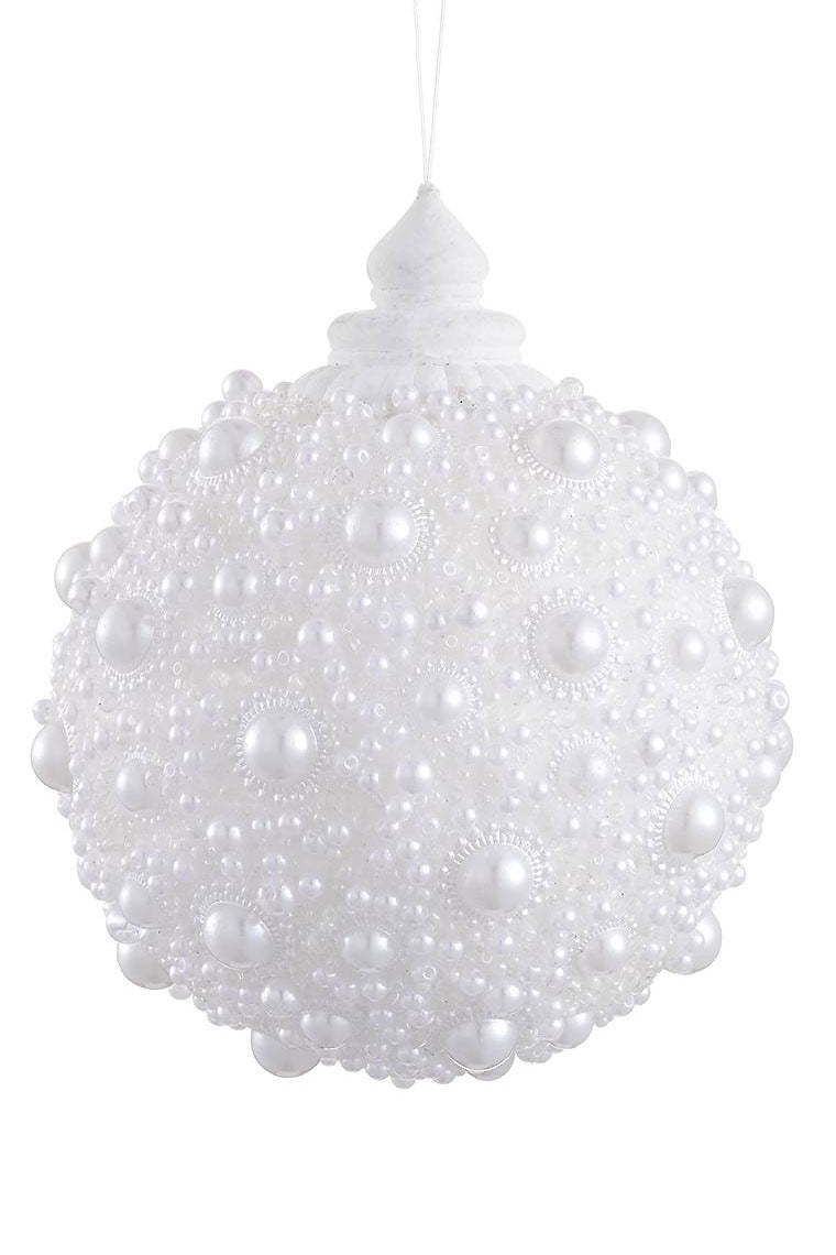 4.5" Pearl Ball Ornament White