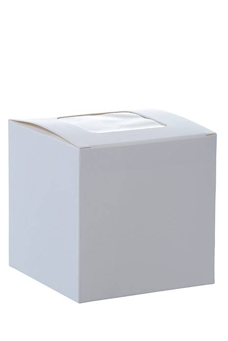3.5" Square Box W/window White Pkg/12