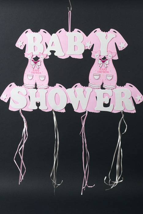 17" X 31" Girl Overall Foam Sign W/streamer Pink