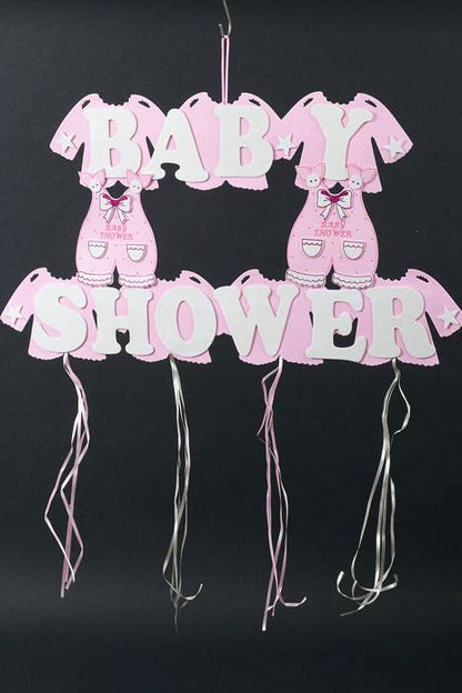 17" X 31" Girl Overall Foam Sign W/streamer Pink